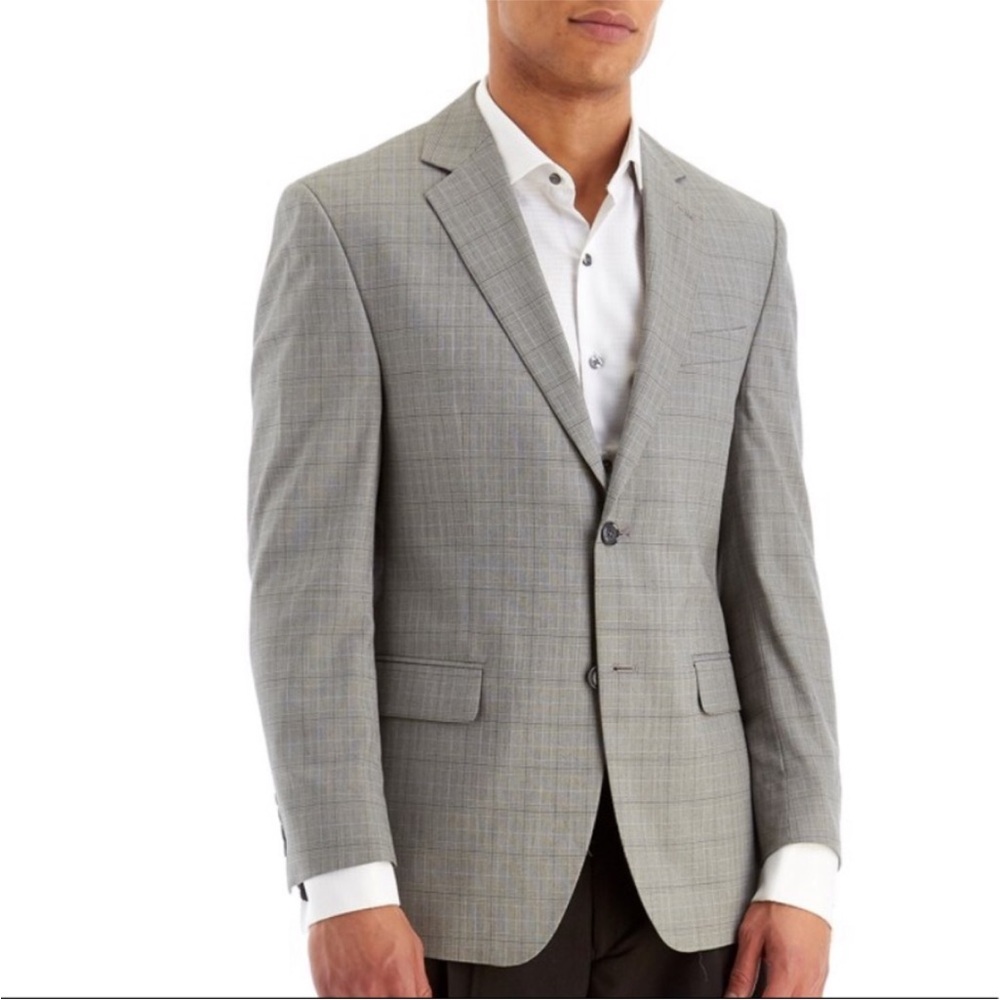 perry ellis‎ Stretch Fit 2-Button Plaid Suit Jacket
